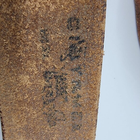 Vintage Tooled Leather Belt Mexico Spellout Ruins Embossed Unique - Picture 5 of 9